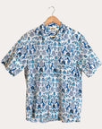 Men's Shirt Raj - Blue Animal Print